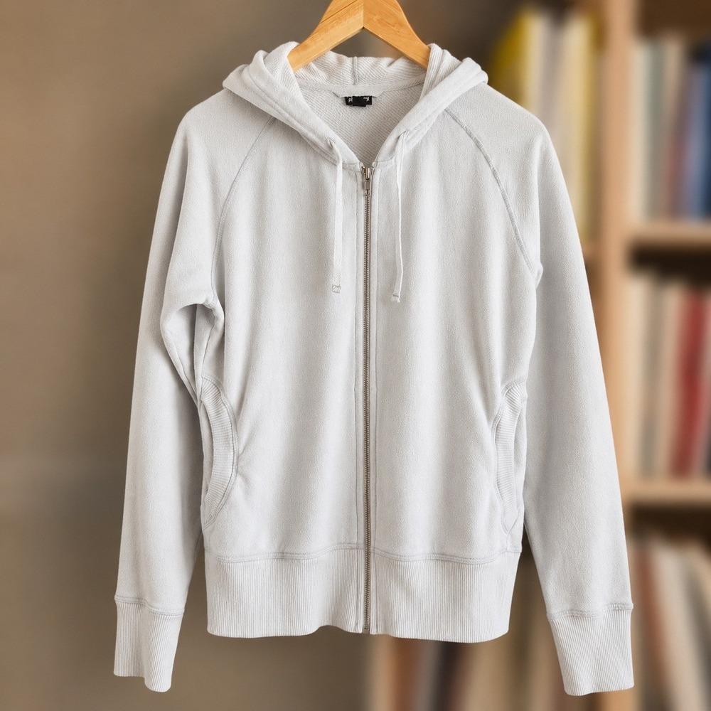 Patagonia Womens Grey Full Zip Hoodie Thumbhole‎ Cuffs Size M Raglan Activewear